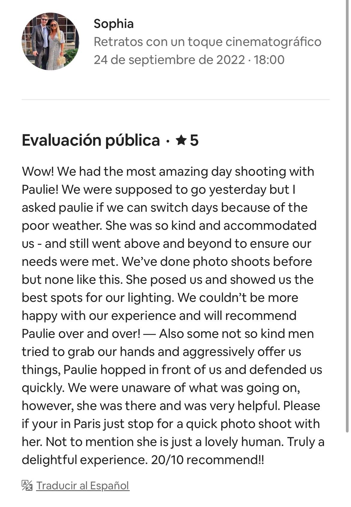 👉 5.0 ★ rating – 100+ five-star reviews | 15 years experience - Paulie Delic - Paris - Photographer - Reddit