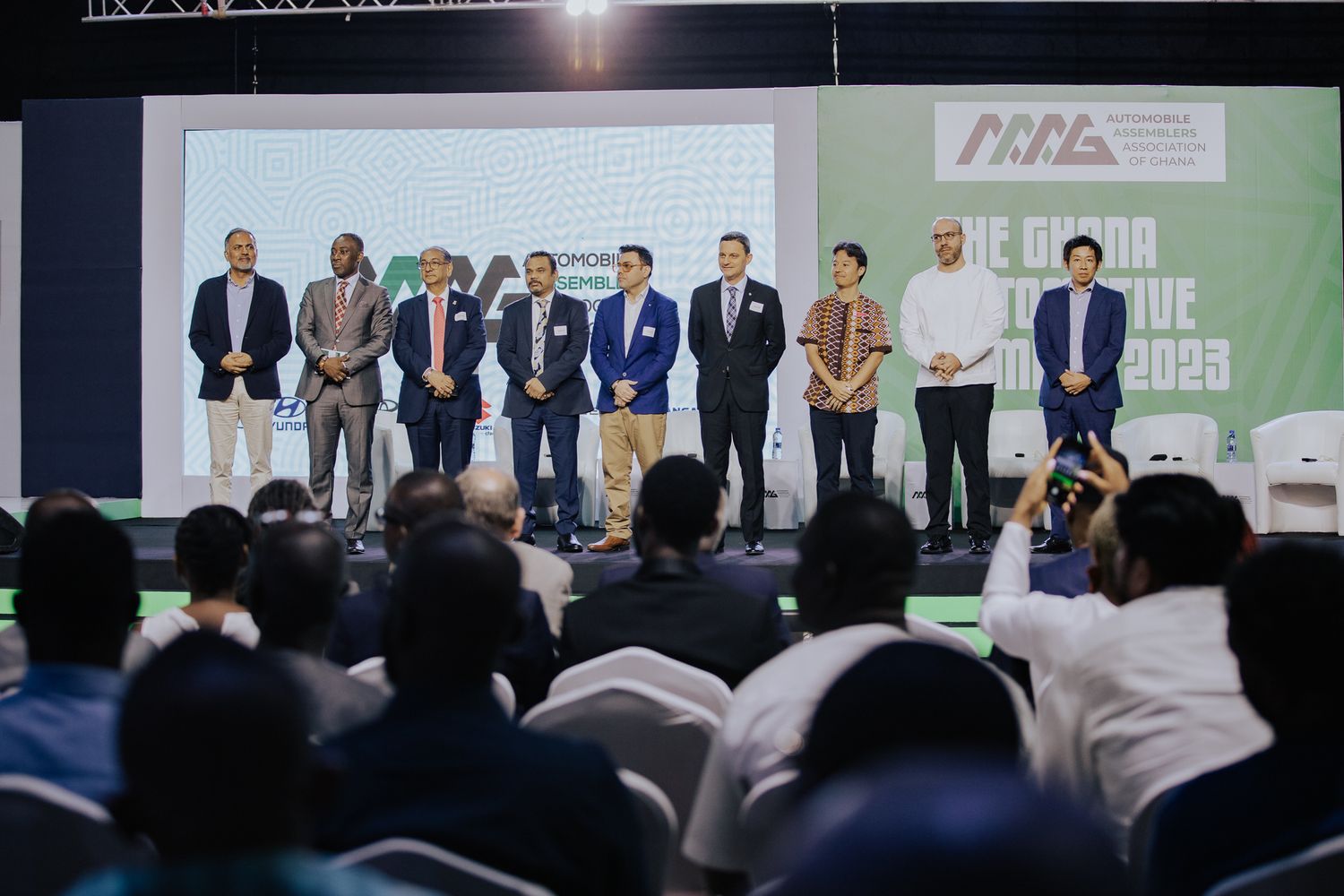Panel of executives on stage at The Ghana Automotive Summit 2023.