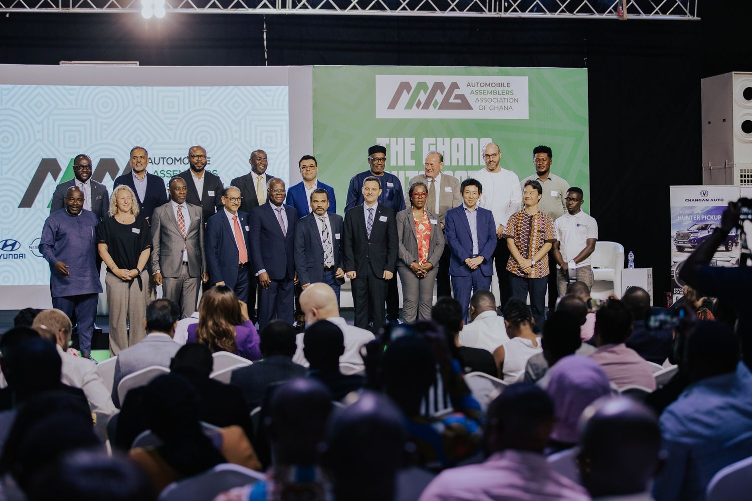 Group photo of delegates at The Ghana Automotive Summit 2023 with Hyundai sponsor.
