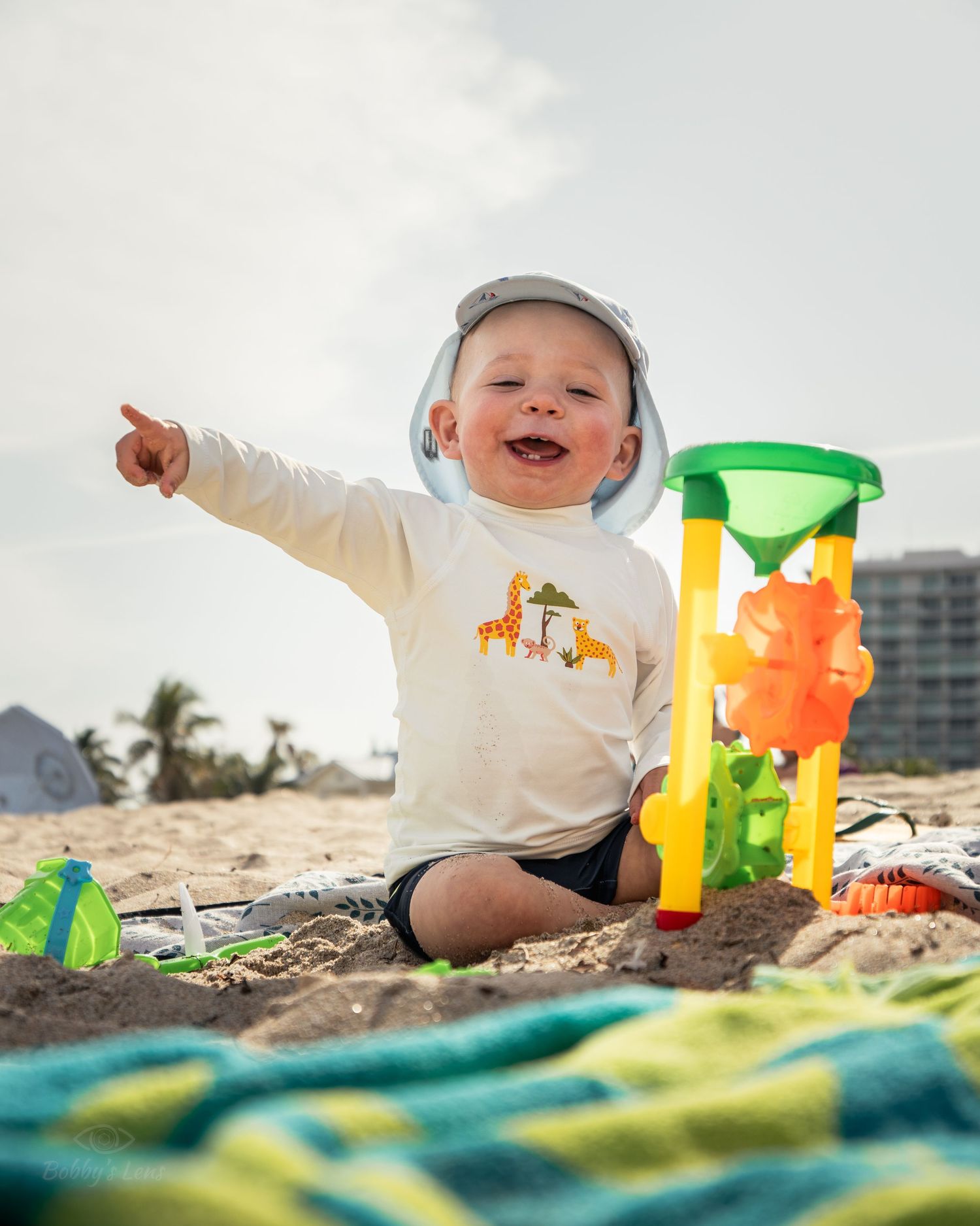 Infant beach portrait in Pompano Beach Florida