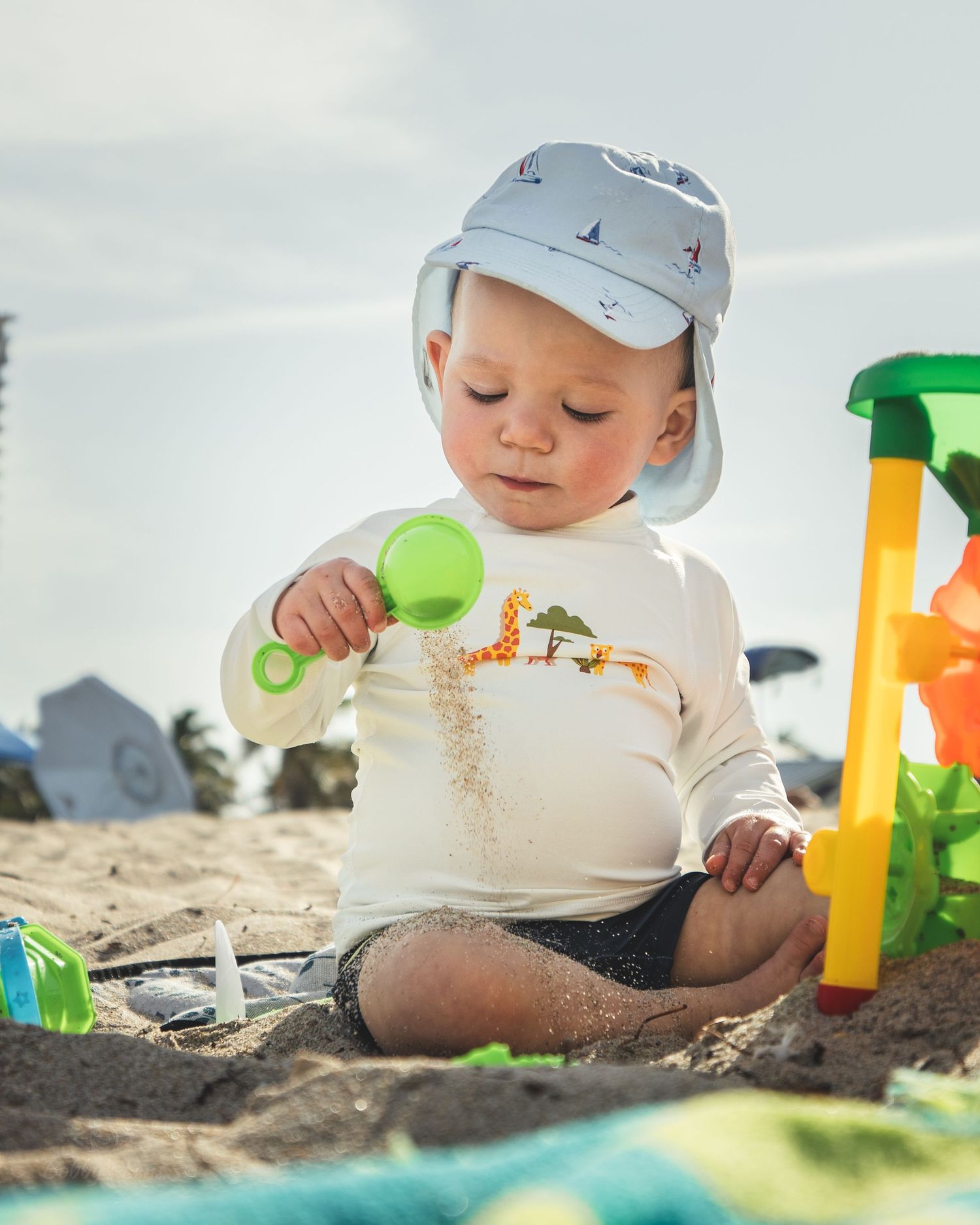 Infant portrait on Pompano Beach in South Florida