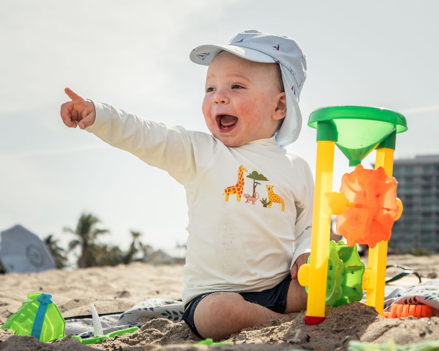 Infant beach portrait in Pompano Beach Florida