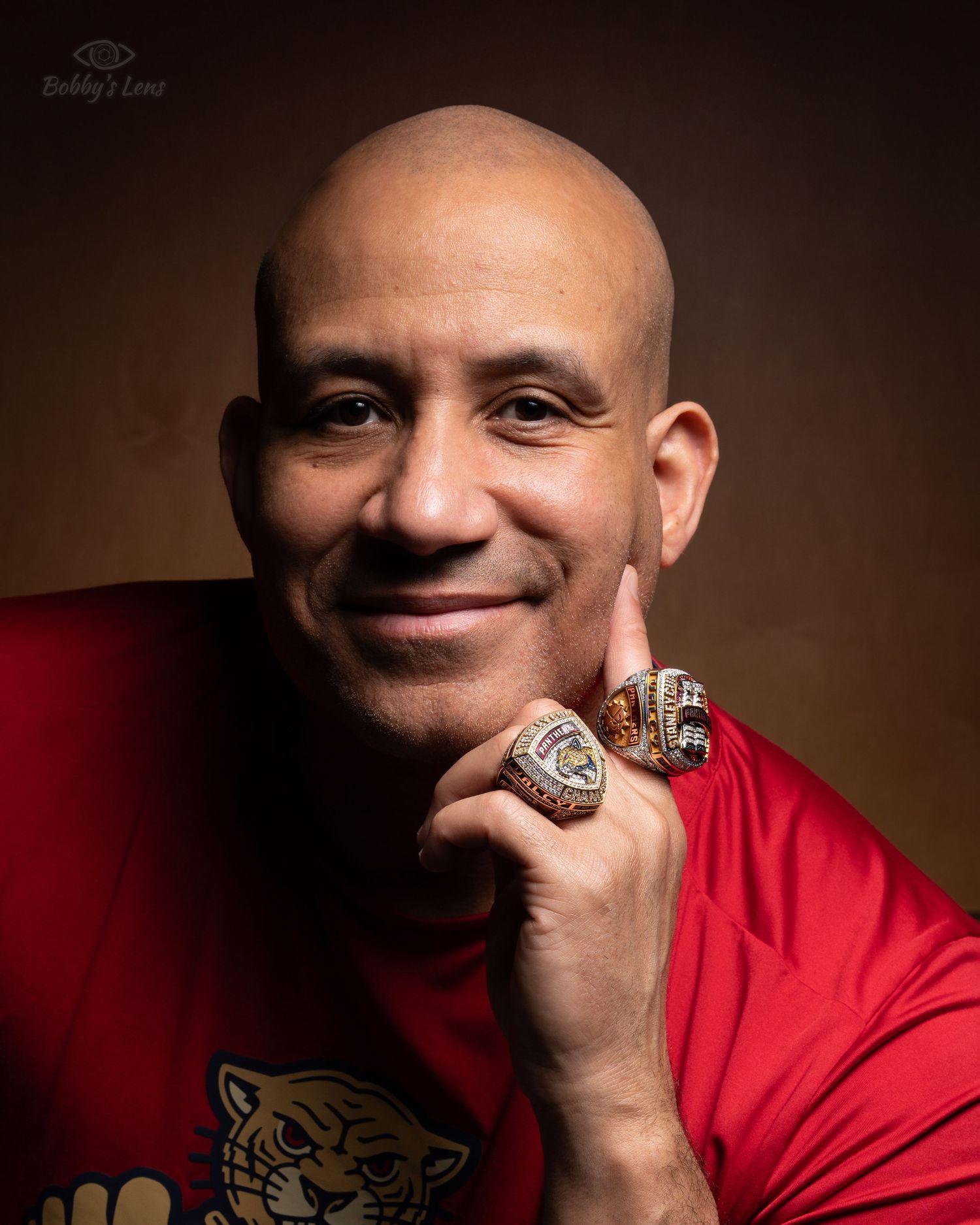 Florida Panthers Stanley Cup Championship Rings from 2024 and 2025 headshot in South Florida