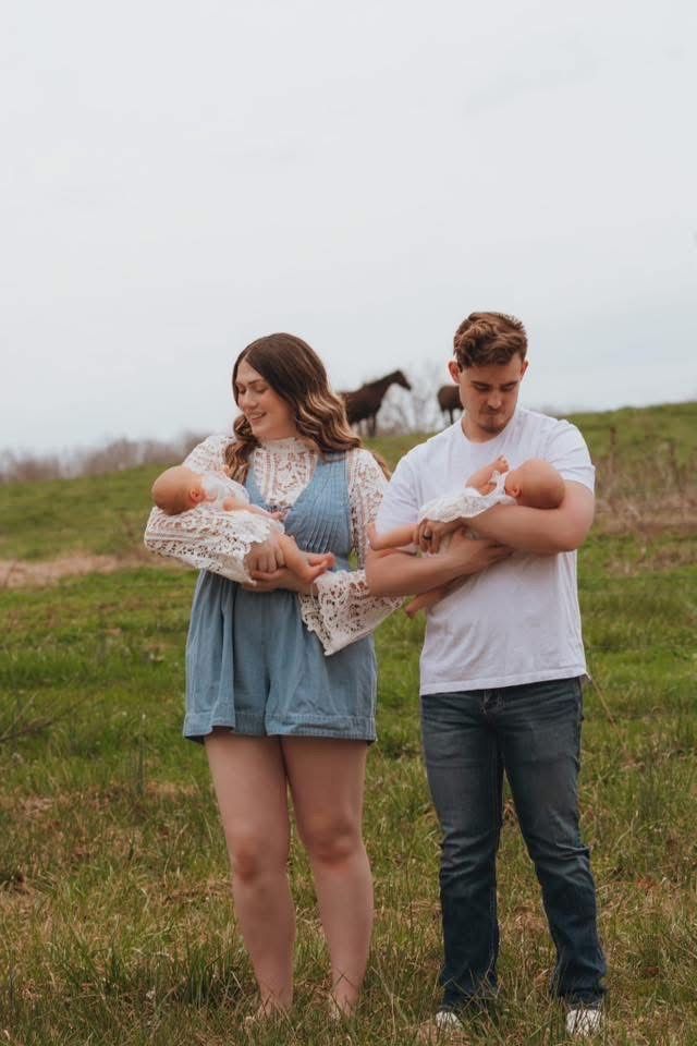 Dylan and Brooke with their twin girls Cookeville TN