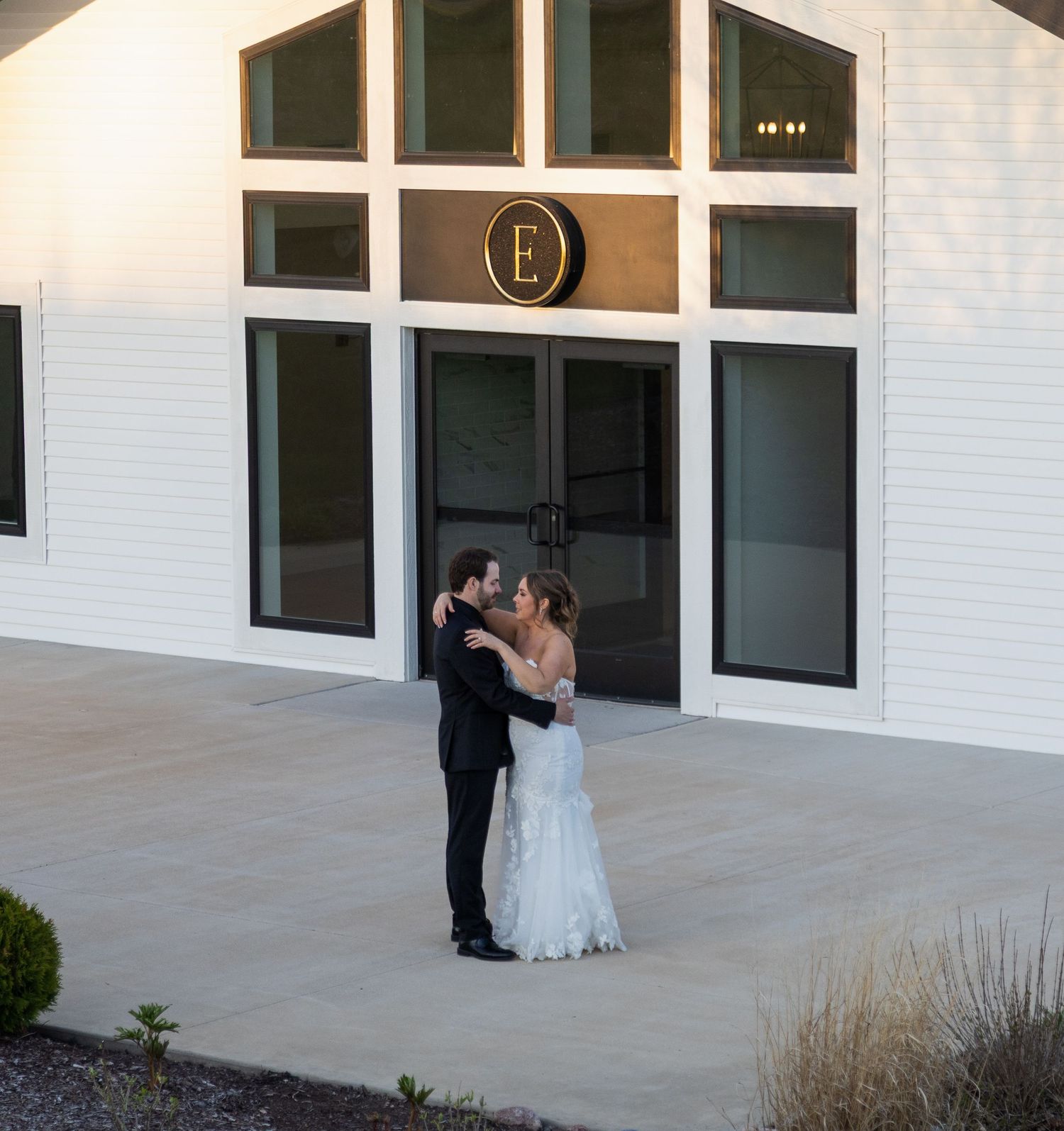 Intimate moment candid moment between bride and groom.