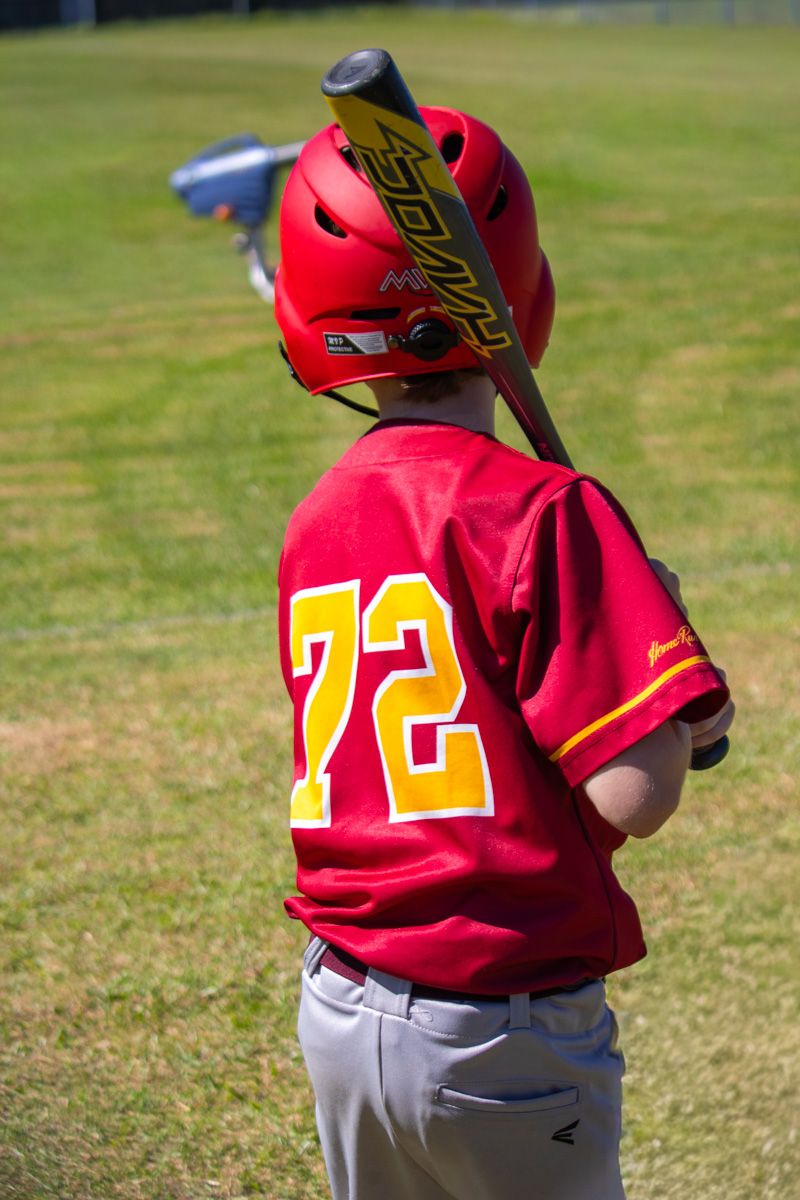 Baseball in action