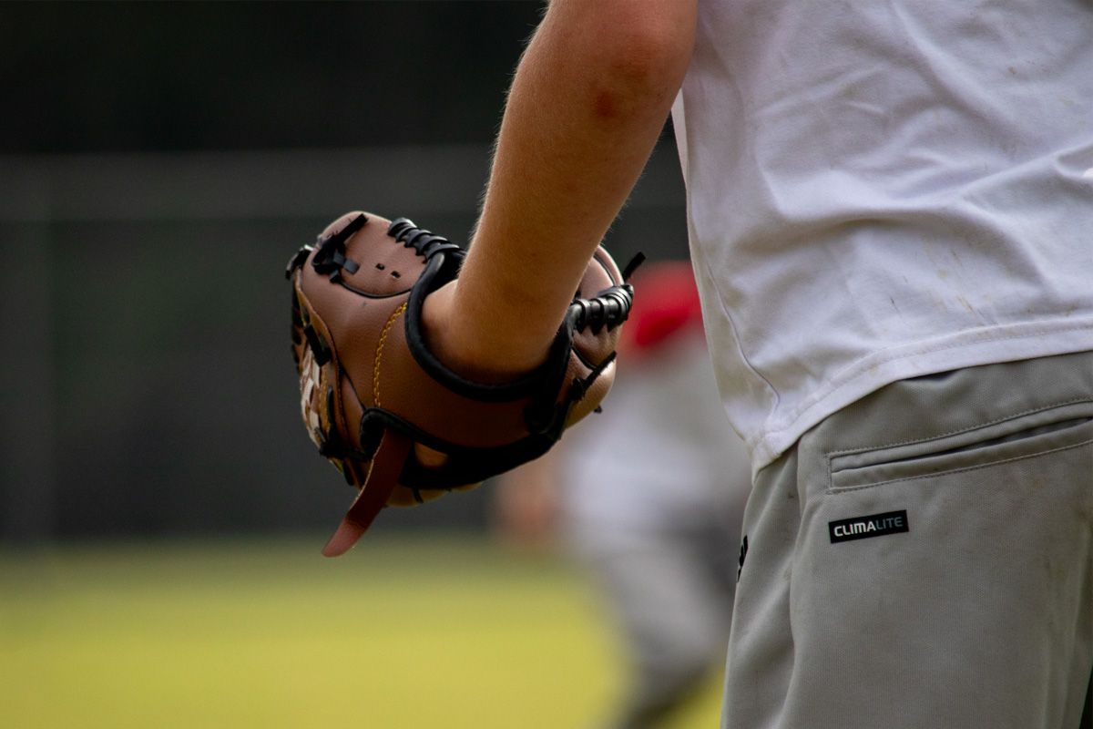 Baseball glove in action