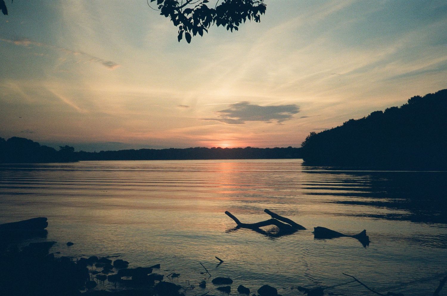 35mm photograph of a beautiful sunset.