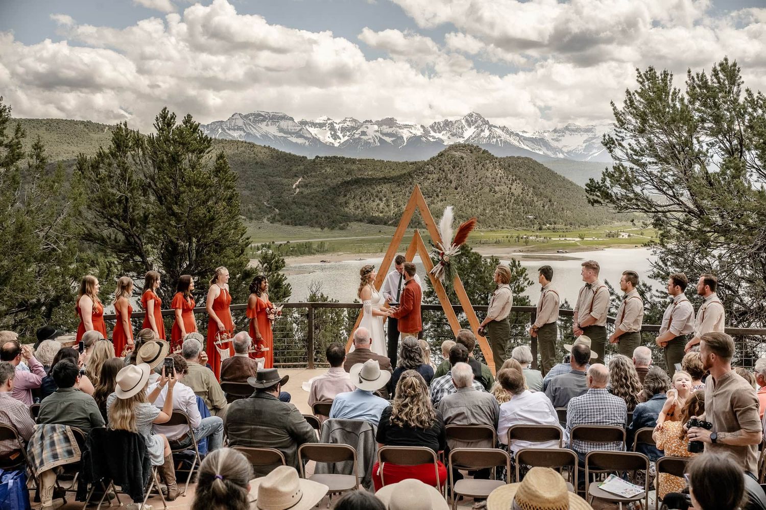 Ridgway state park is one of the Best wedding venues in colorado under $1,000.  With ceremony views of Mt. Sneffles.