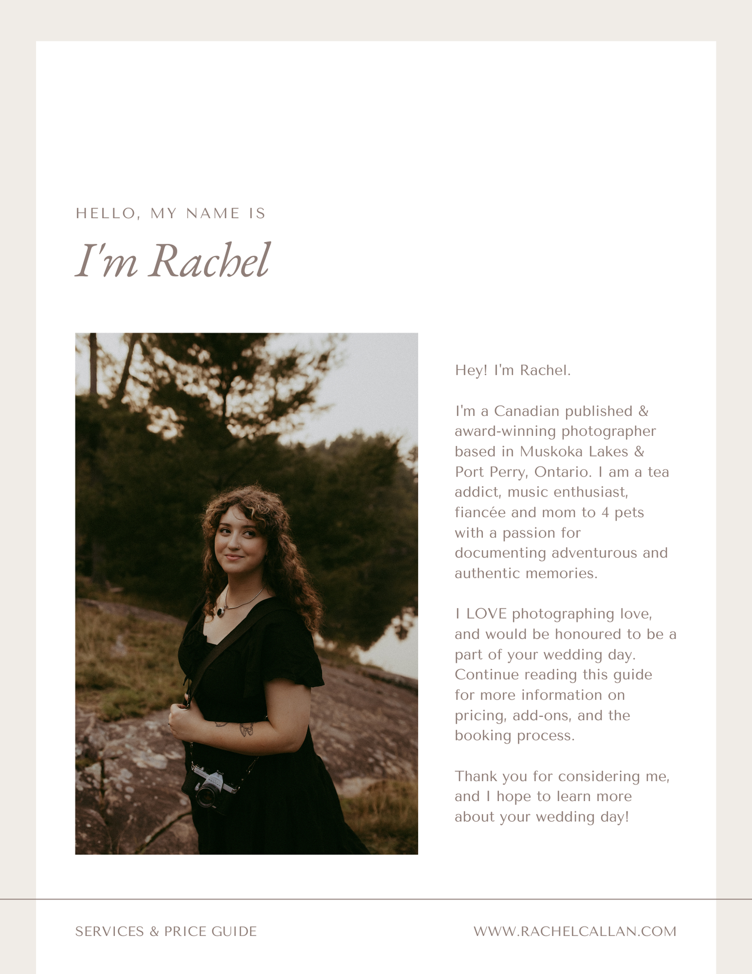 A modern photography website layout showcasing a minimalist design with black and white color scheme and portfolio images.