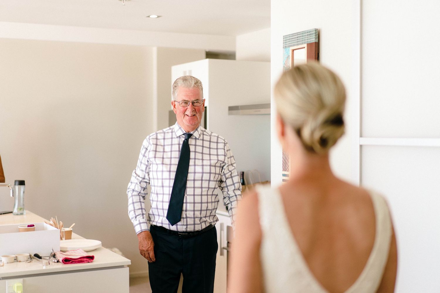 Series of candid lifestyle photos showing people in bright interior home setting.
