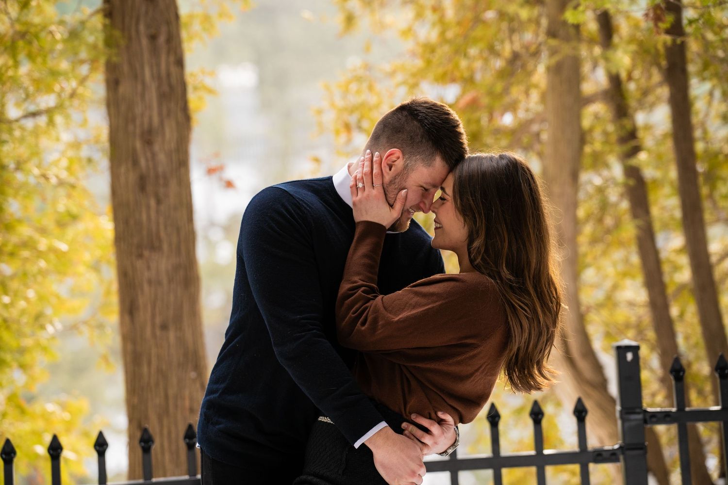 man and woman embrace