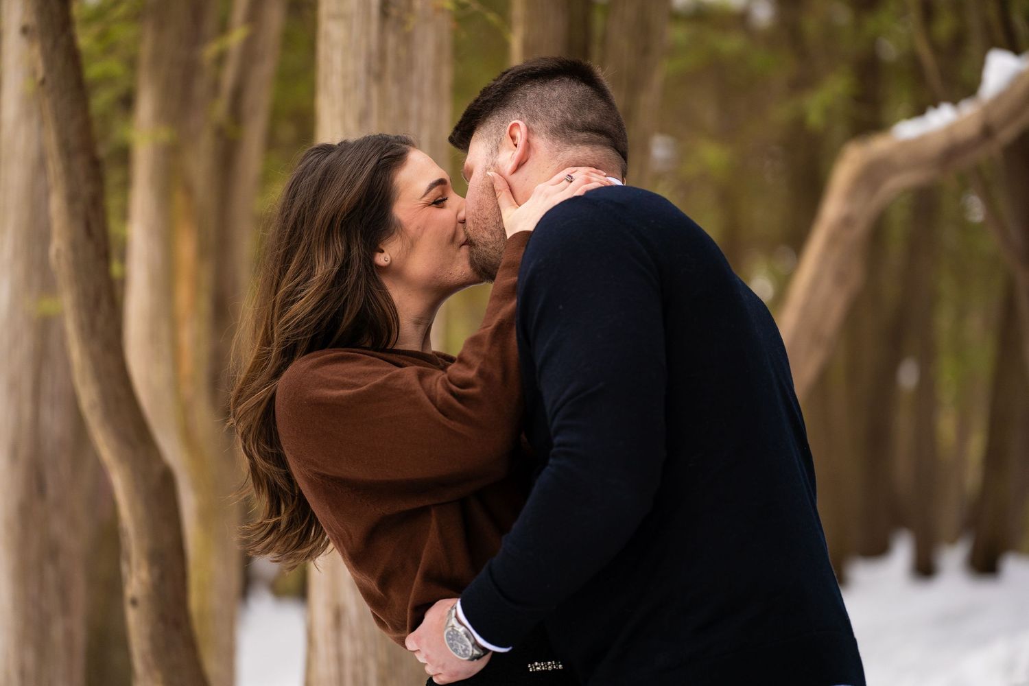 man and woman embrace
