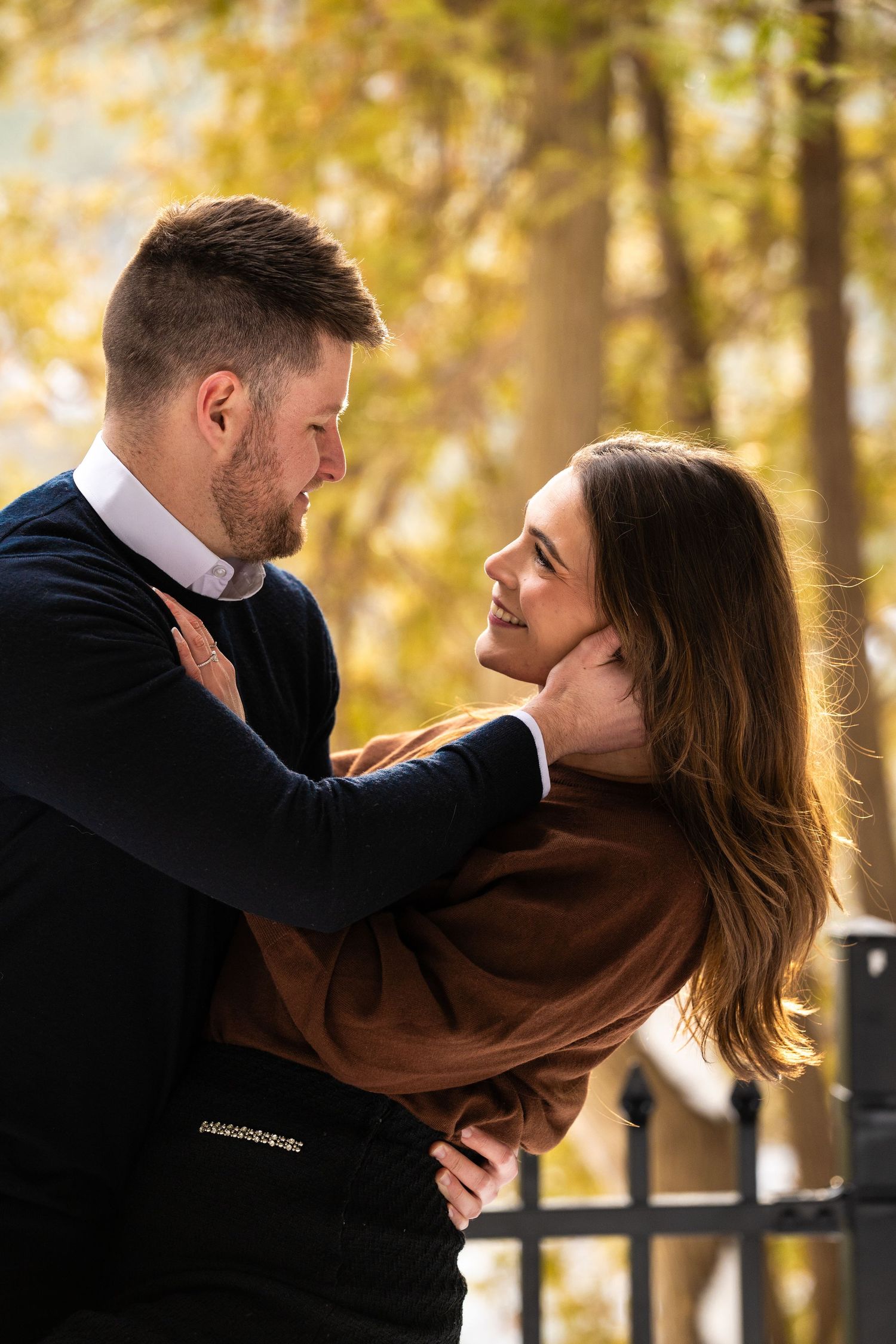 women and man embrace