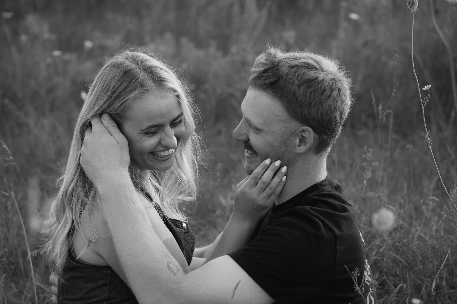 Man and women smiling lovingly