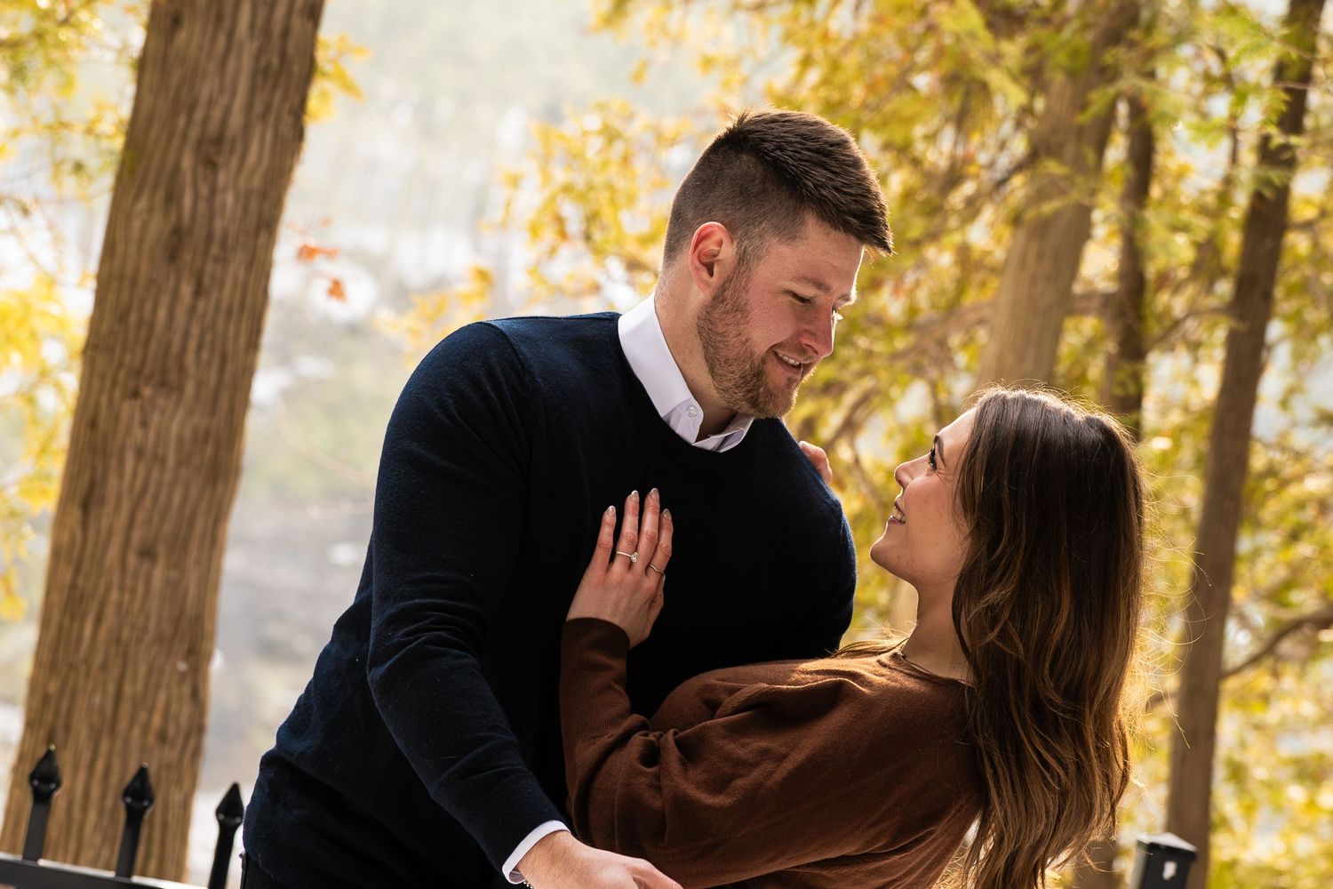man and woman embrace