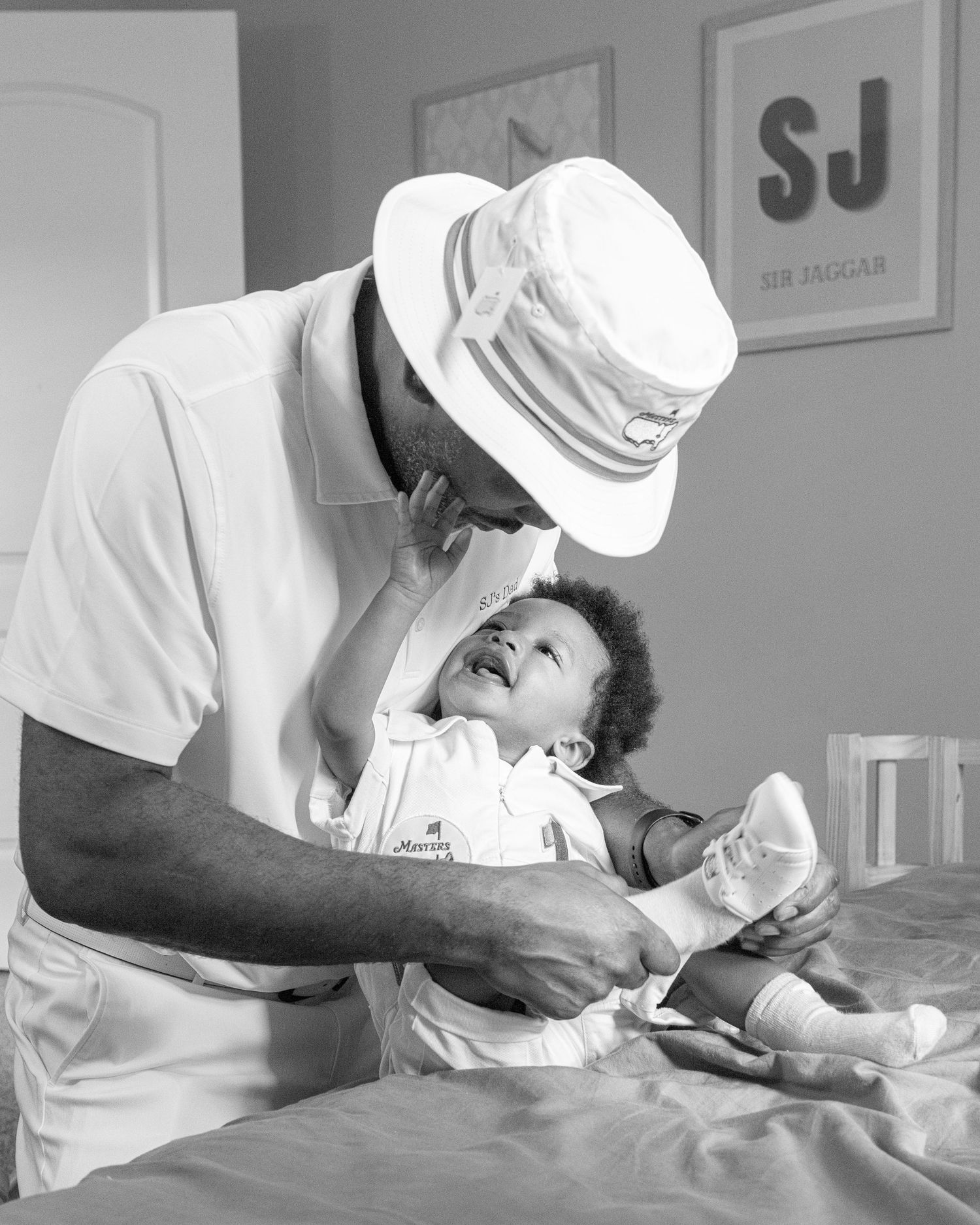Sequence of black and white photos showing a dental examination and treatment procedure at a dentist's office.