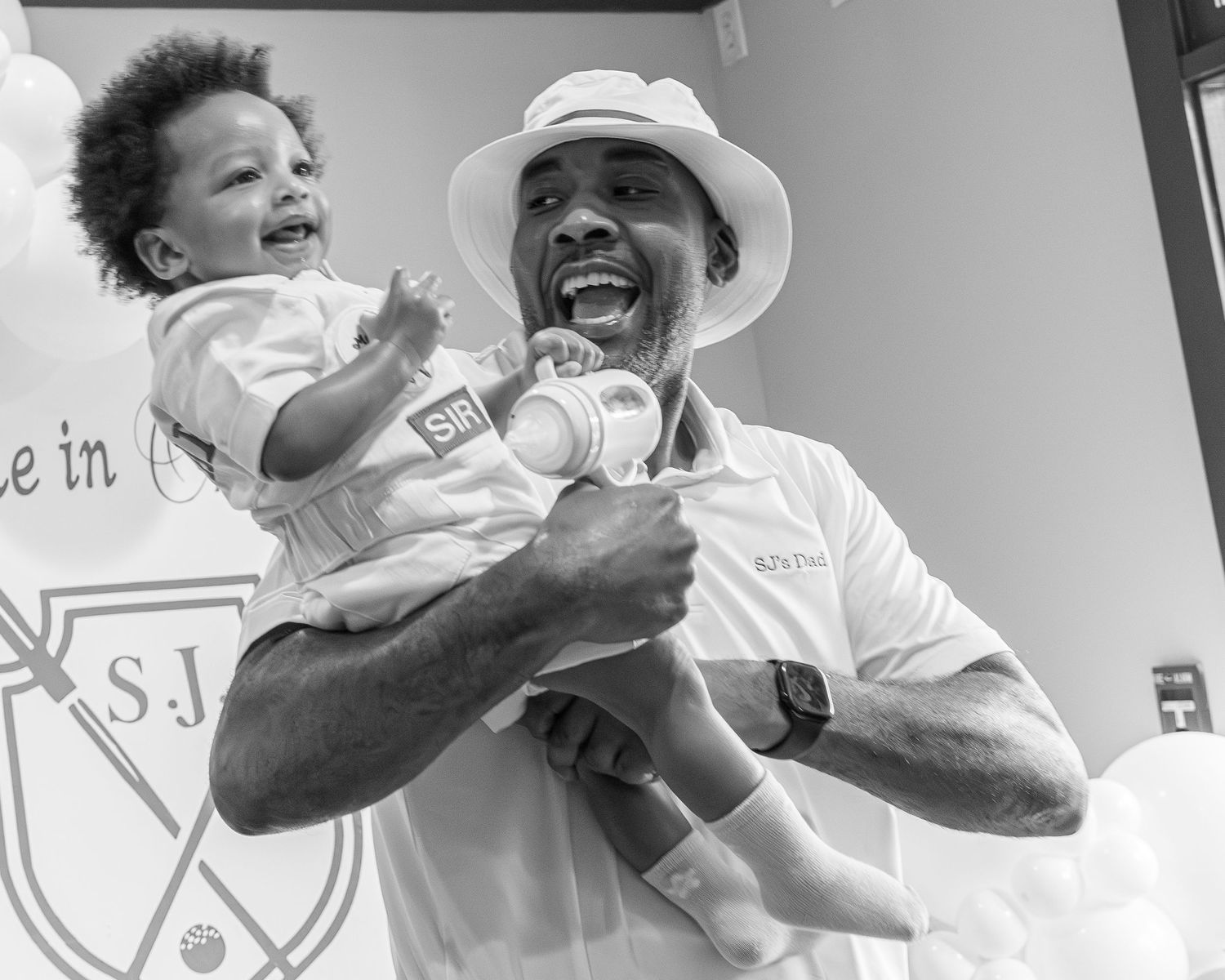 A black and white collage shows joyful expressions and laughter in a series of candid moments.