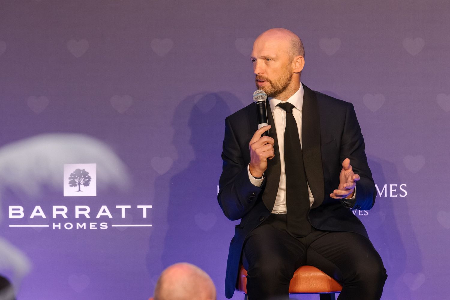 Ex England Rugby Captain and World Cup winner, Matt Dawson speaking at a Heartbeat charity event.