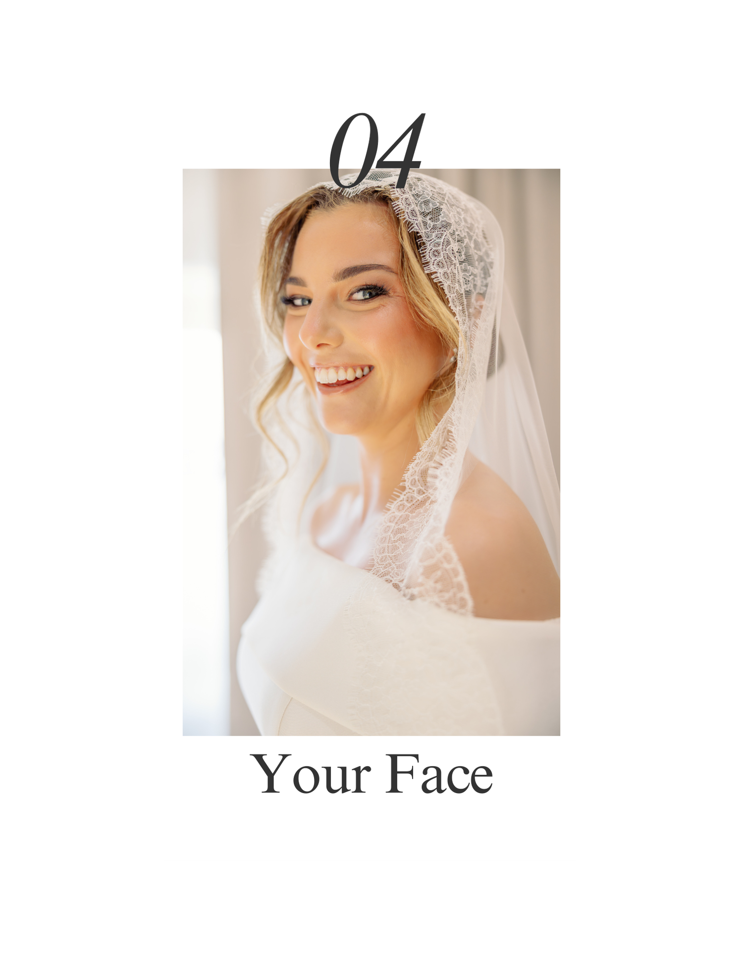 Wedding photography guide section about facial expressions and portrait techniques.