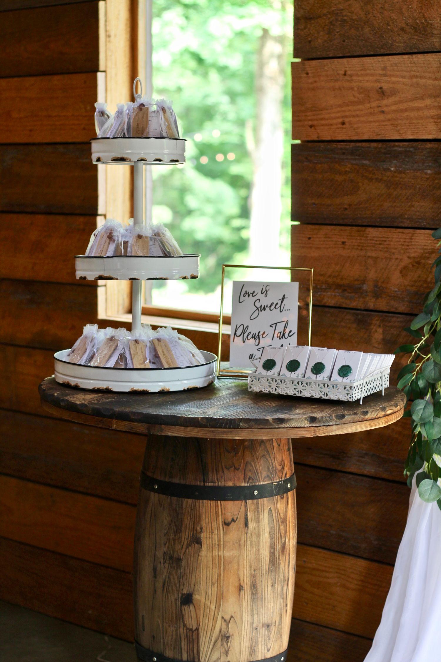 Little details of chocolate at Charlyn Farms reception.