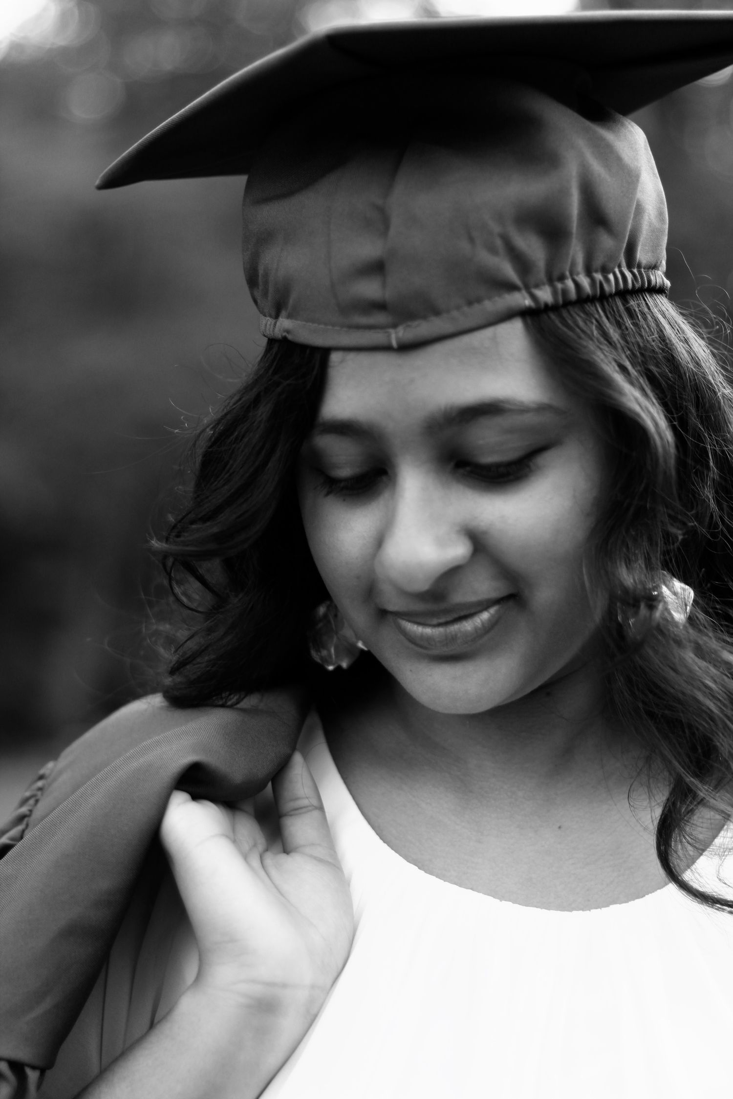 She's looking gorgeous as she looks down and we see her beautiful cap.