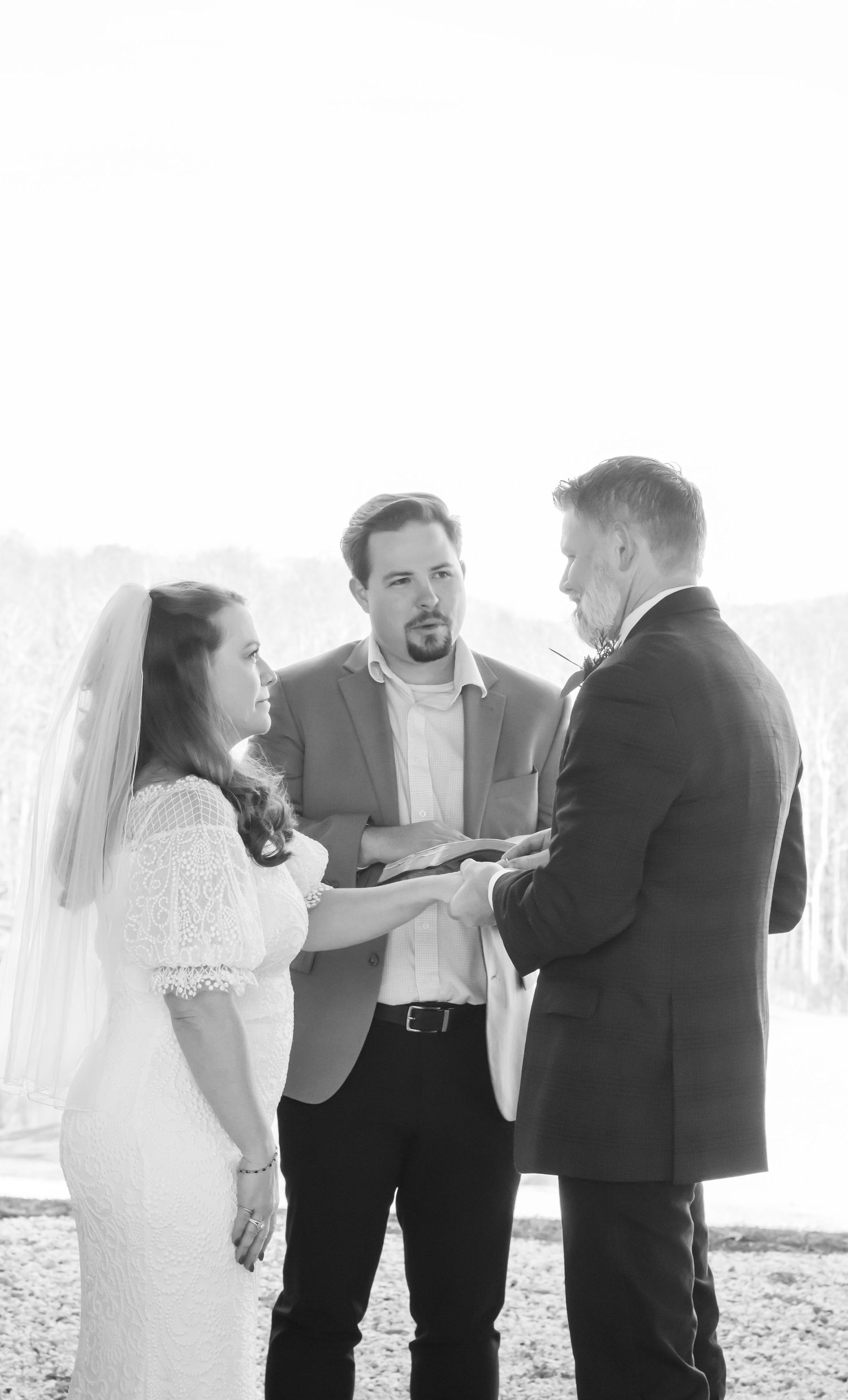 The exchanging of vows.