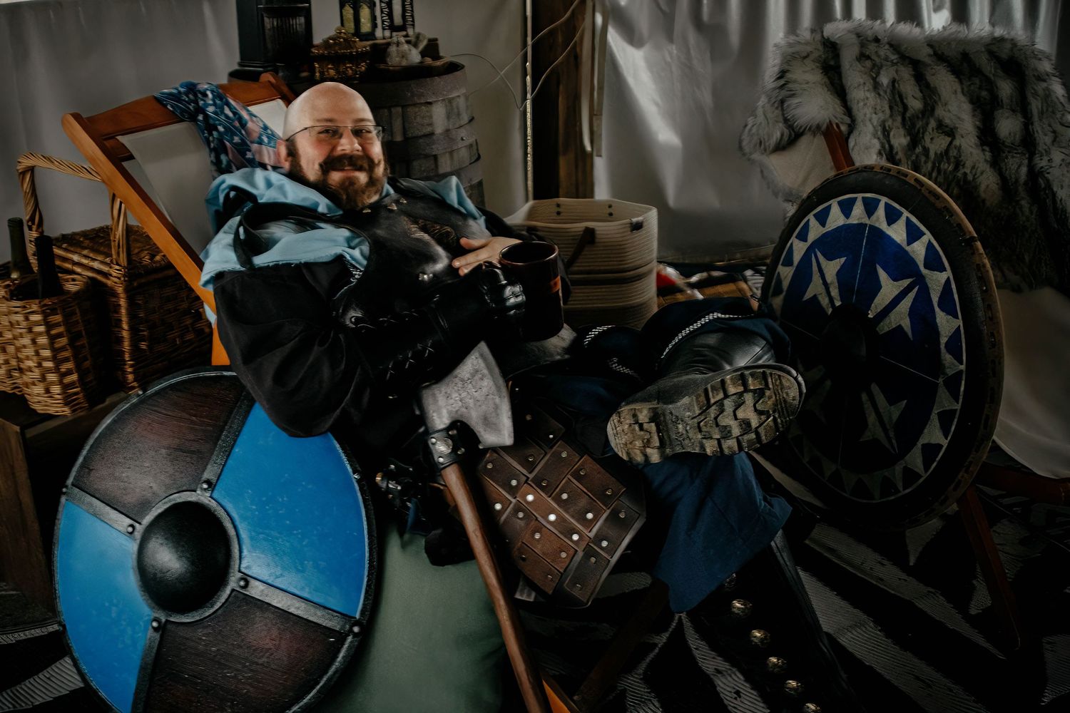 A series of industrial workshop scenes showing metalworking tools, machinery and equipment in a dark workspace.