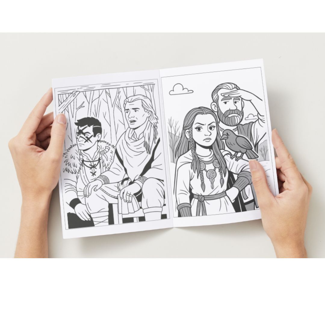 Hands holding and flipping through pages of a black and white manga or comic book storyboard sequence.