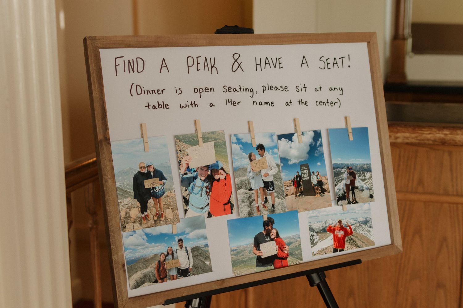 Comic strip style wedding seating chart display with charming illustrations.