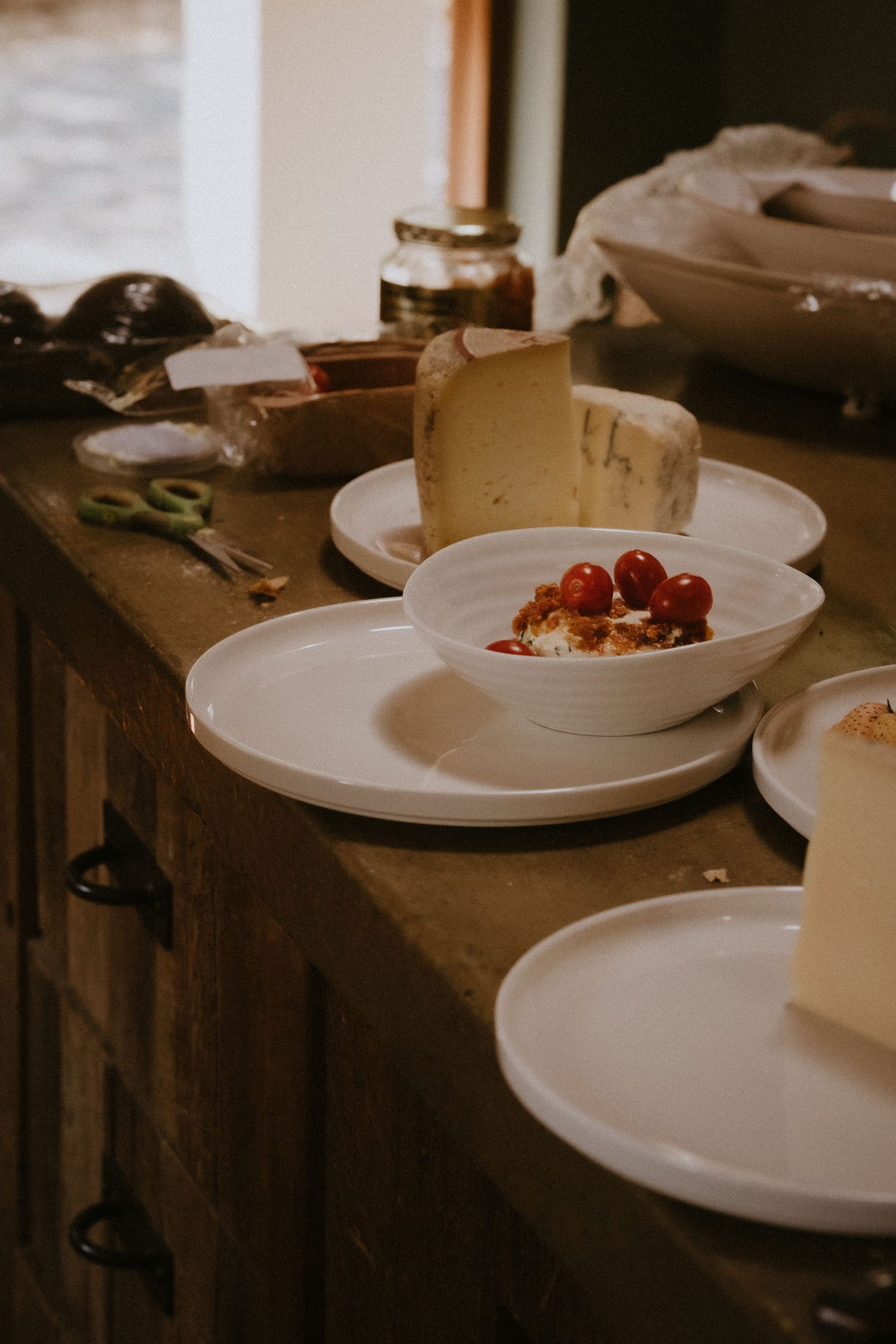 Harvest table wedding food