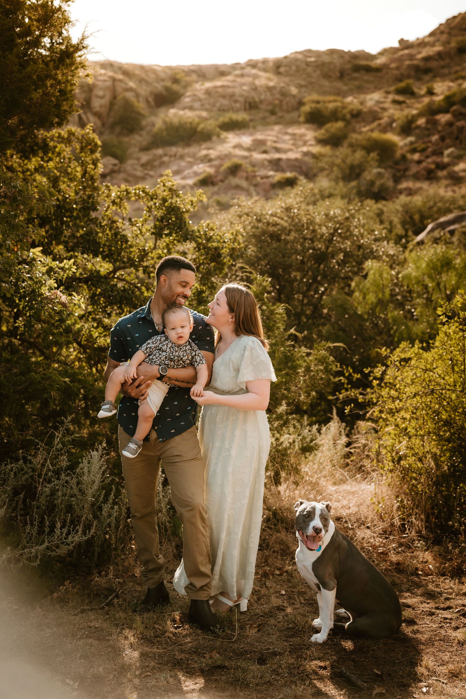 Quartz Mountain State Park Trail Oklahoma GIttens Family Session, Motherhood fatherhood son portraits photoshoot dog