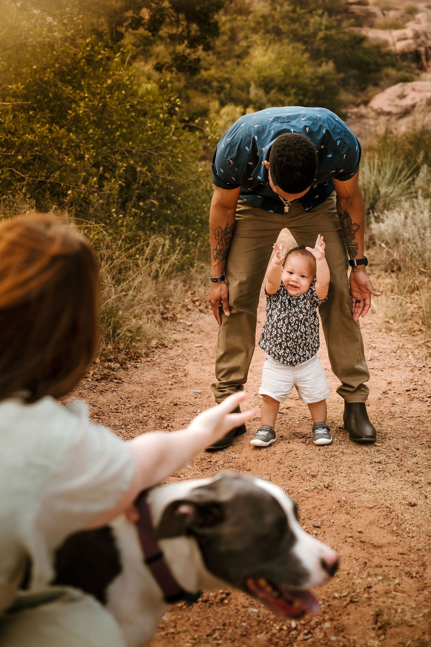 Quartz Mountain State Park Trail Oklahoma GIttens Family Session, Motherhood fatherhood son portraits photoshoot dog