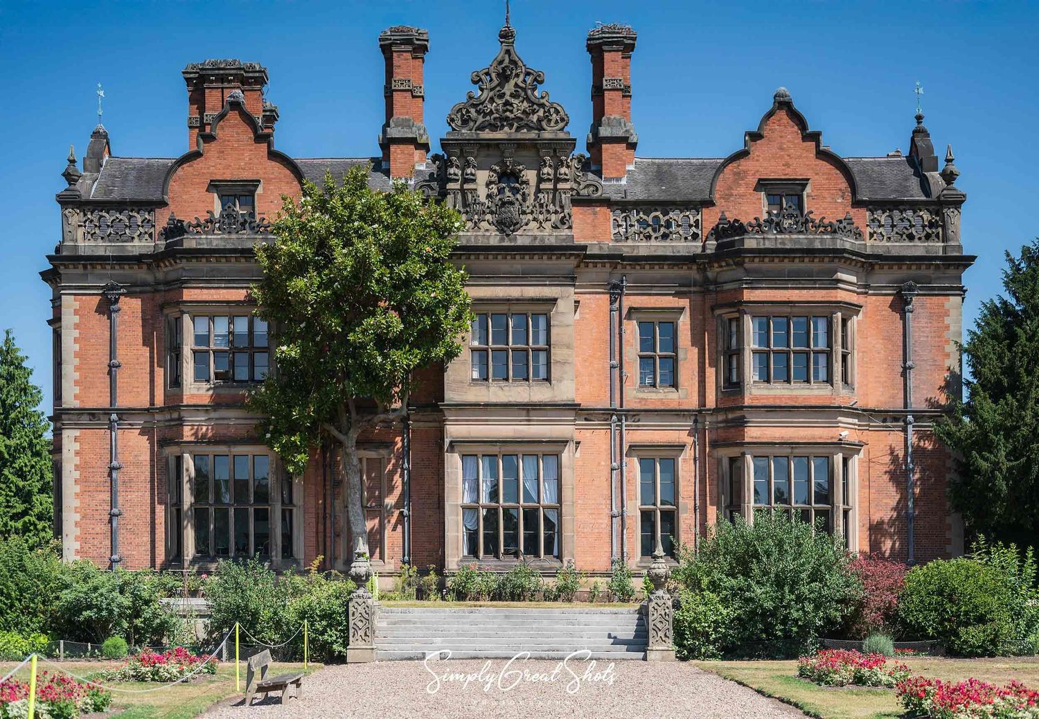 The rear of a Nottinghamshire wedding venue with landscaped gardens