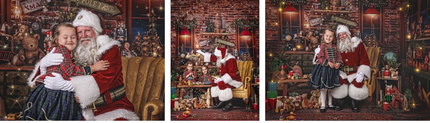 Holiday family portrait collage featuring multiple Christmas studio sessions photographed by Valerie Kay Photography Austin