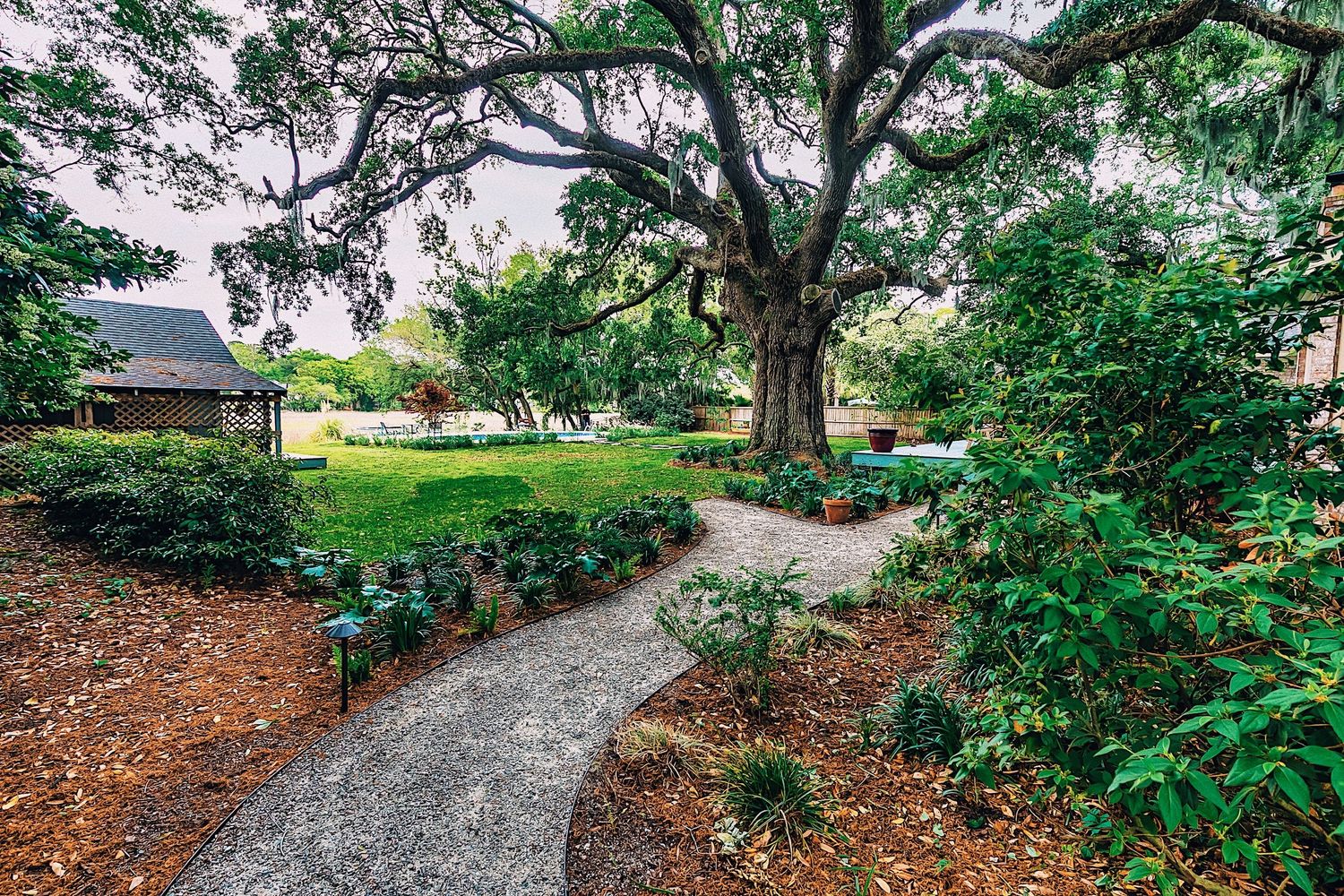 Residential path install and planting done by Charleston Outdoor Design.