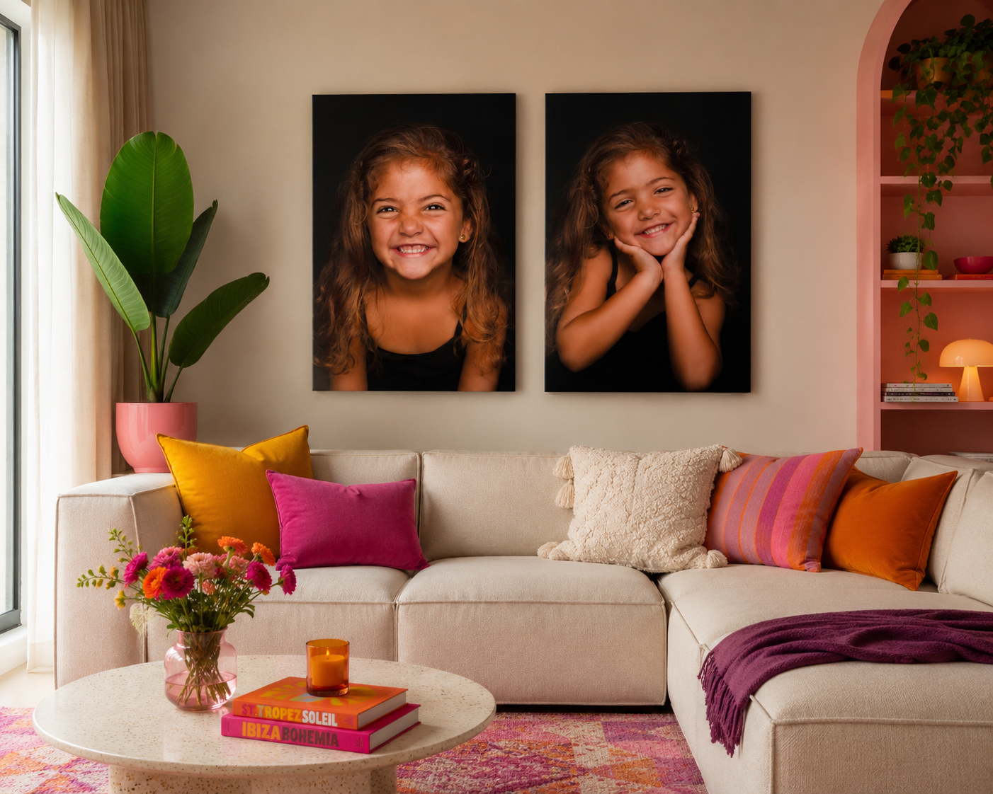 Canvas van close up foto kind met zwarte achtergrond in Goes, Zeeland