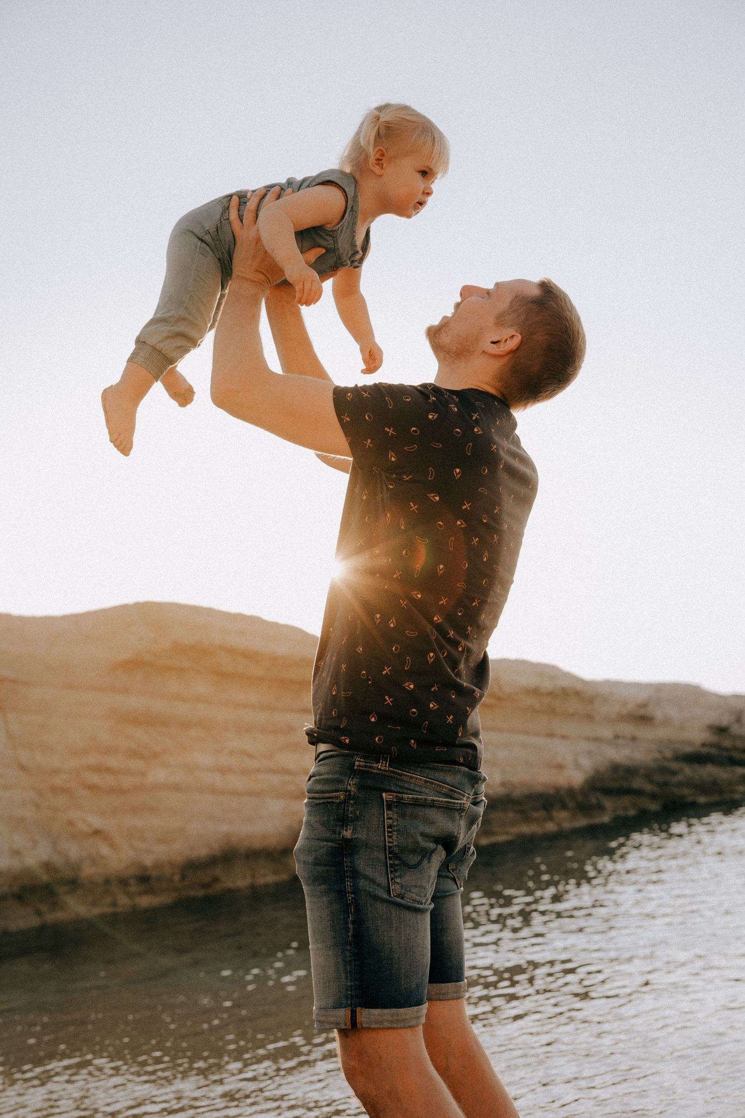 Family photography during sunset in Paphos.