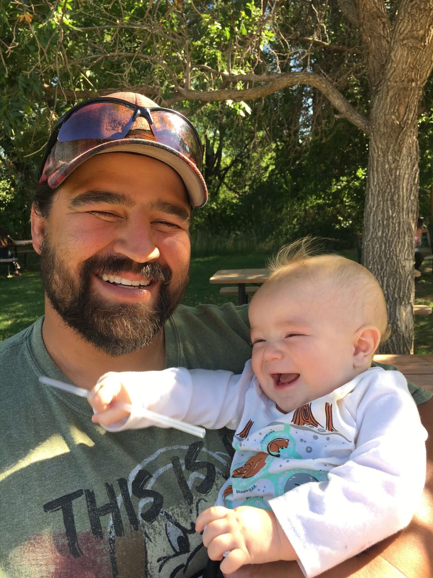 Big Smiles with Dad-Outdoor Family Portraits-Dan Dan Memorial Scholarship Photoshoot-DC Barrone Photography-Taos, NM