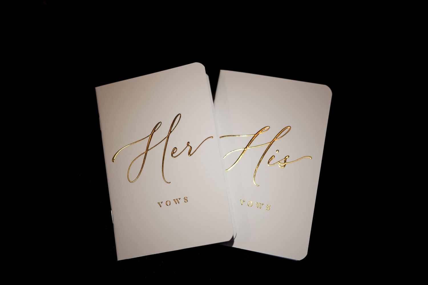 His and hers wedding vow books photographed during a Miami wedding