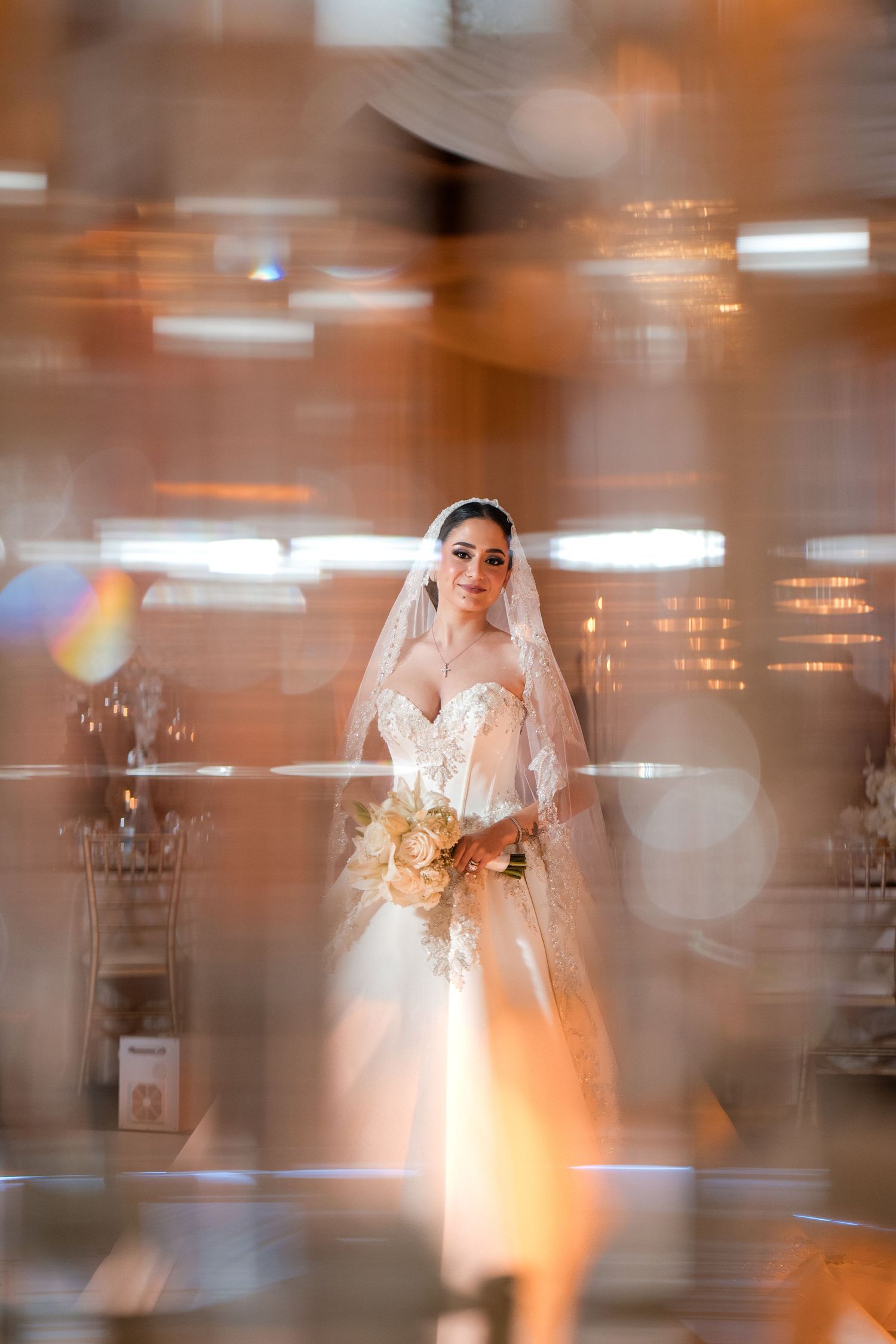 Bride photographed indoors in her wedding dress during a Jacksonville wedding