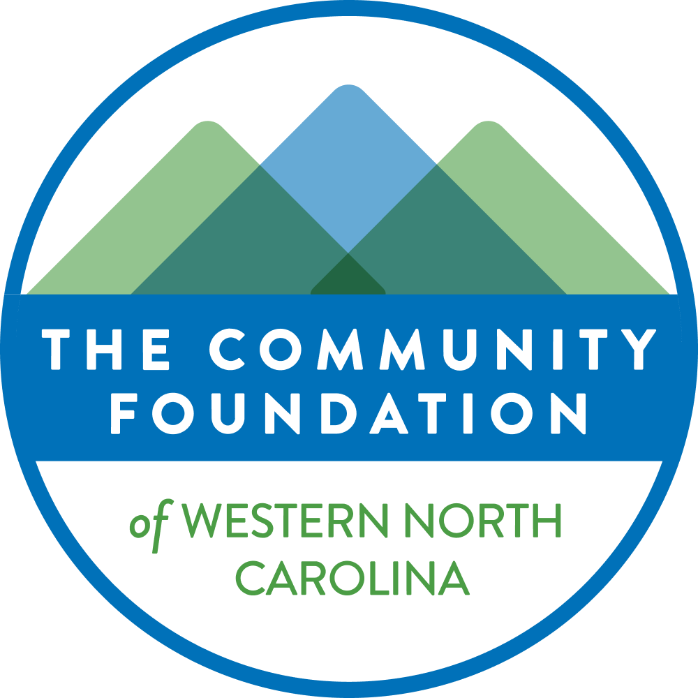 The Community Foundation of Western North Carolina circular logo with mountain illustration.