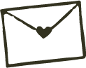 A minimalist line drawing of a heart shape made with simple black strokes on white background.