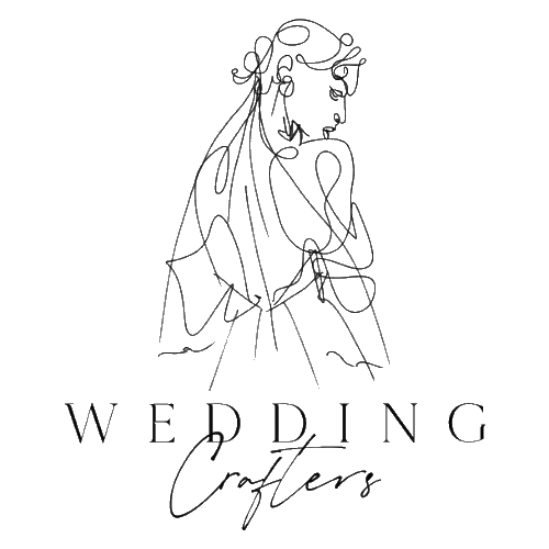 Simple line art sketches of wedding couples with elegant typography.