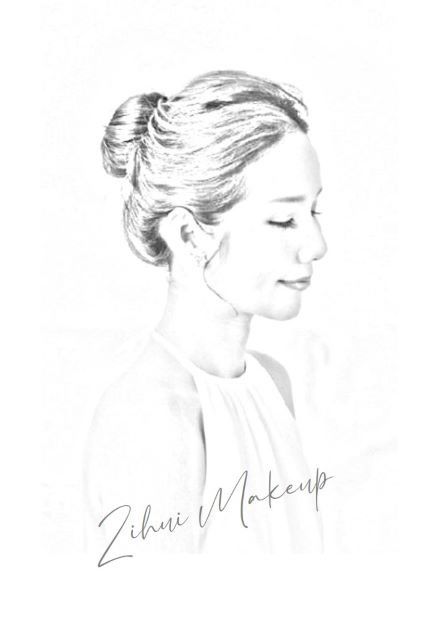 Delicate sketched illustrations of feminine profile portraits in black and white.