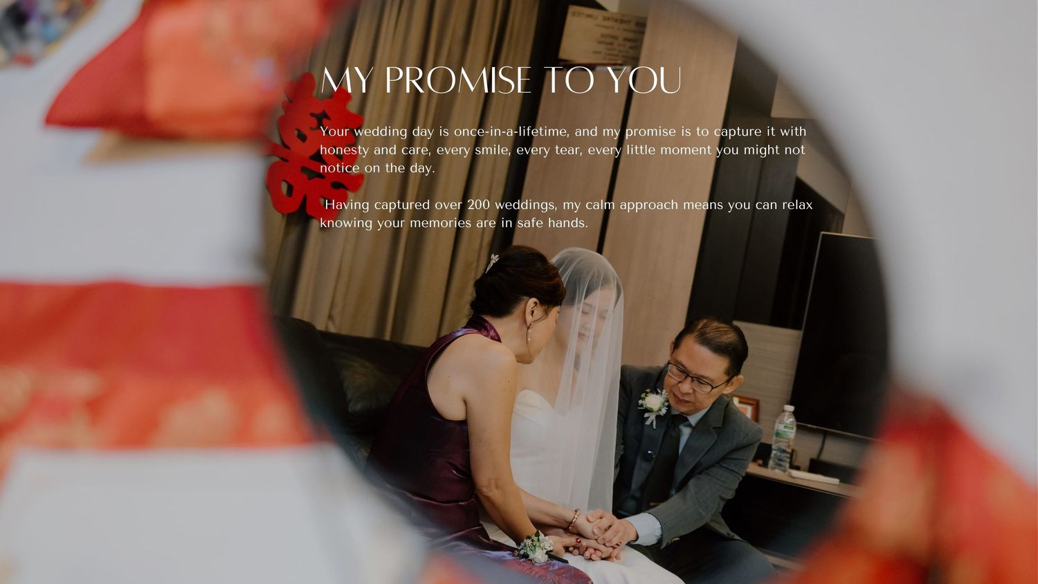 A row of film stills or frames showing couples embracing in what appears to be a wedding theme montage.