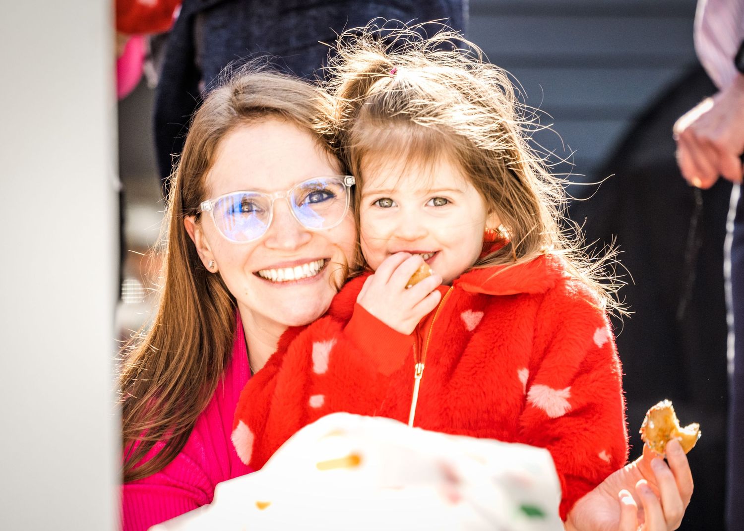 Mom and daughter at third birthday party