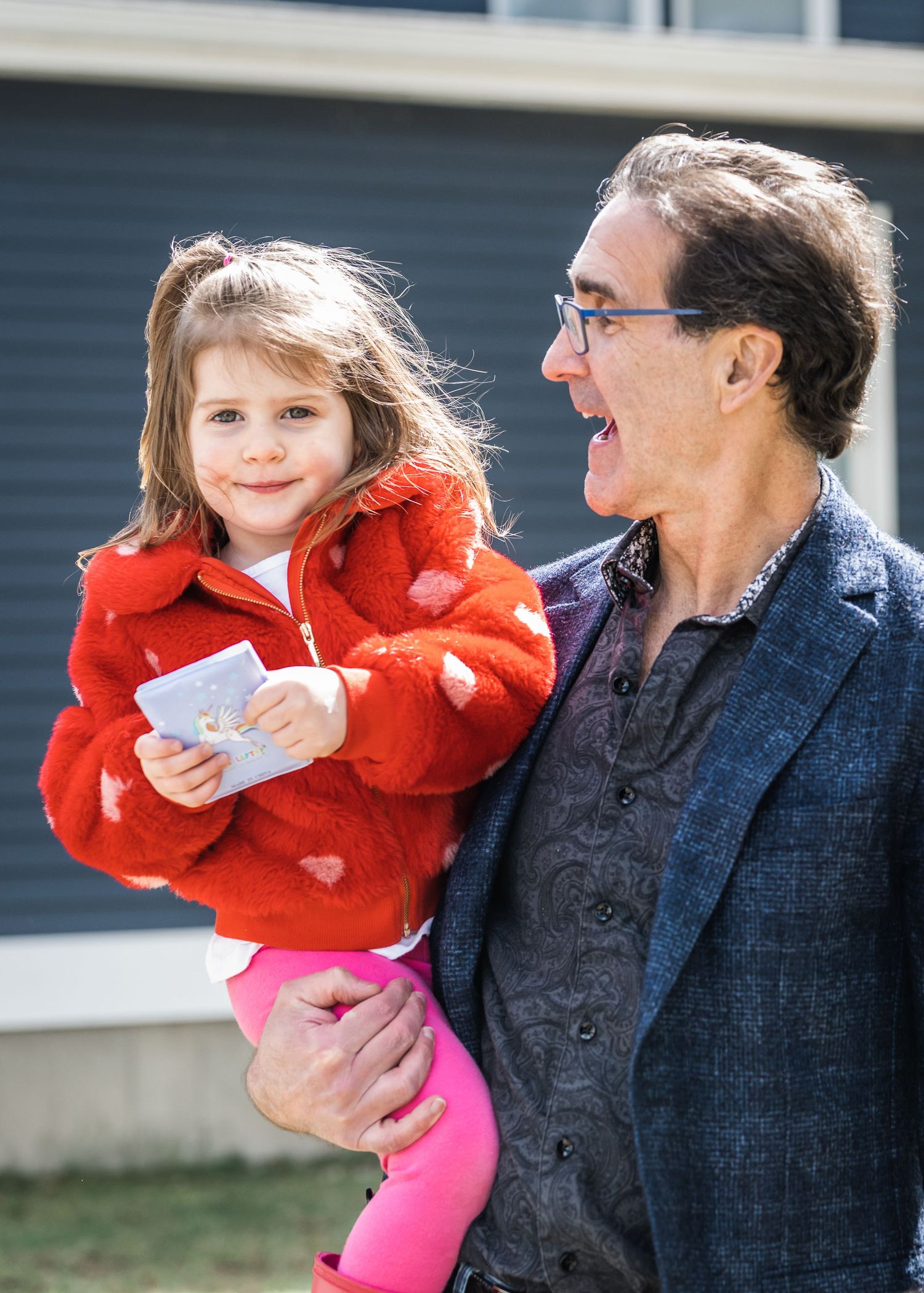 Birthday girl and her grandfather