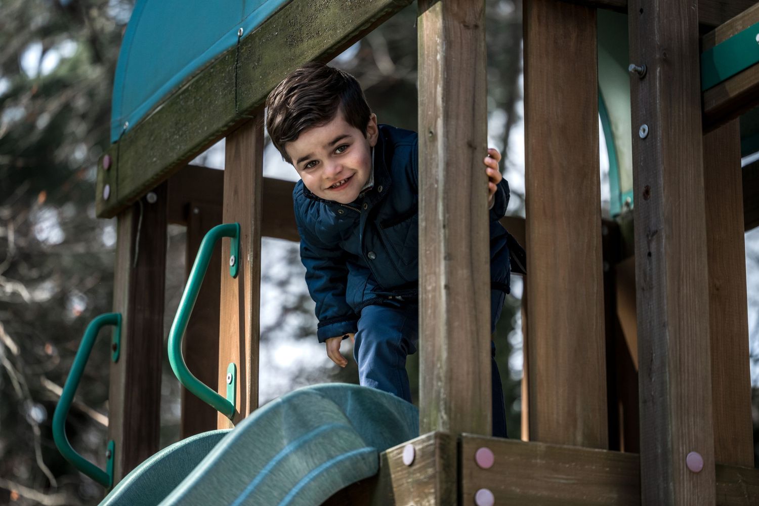 Child going down a slide
