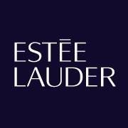 Estee Lauder luxury cosmetics brand logo in white text on dark background.